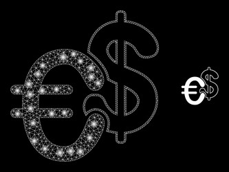 mesh web currency with glowing network dots vector image