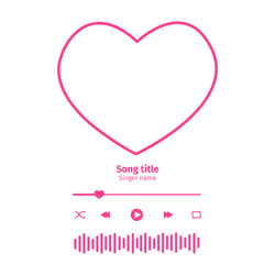 music player interface with buttons loading bar vector image