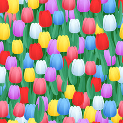 Spring Tulips Pattern - Abstract vector image