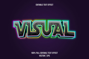 visual editable text effect 3 dimension emboss vector image