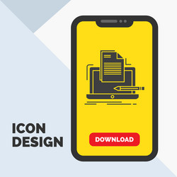 coder coding computer list paper glyph icon vector image