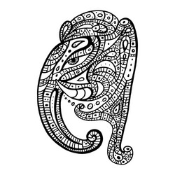 Ganesha Head - Hindu Icon Vector Image