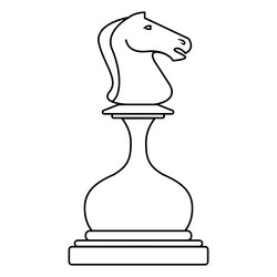 knight chess piece stroke vector