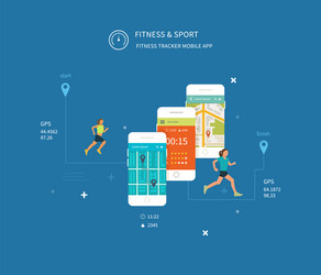 mobile phone - fitness app concept vector