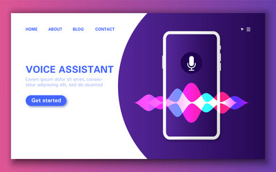 Smart voice assistant application banner on your vector