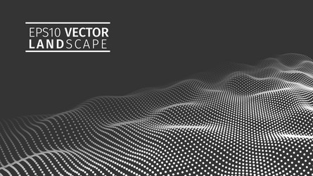 3d glowing abstract digital wave particles vector image