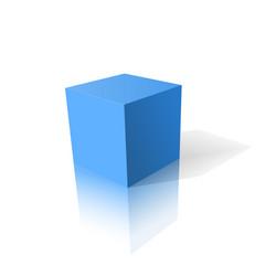 blue cube 3d vector