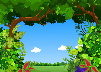 Tropical forest landscape Royalty Free Vector Image