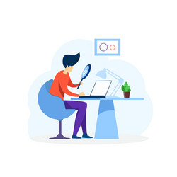 searching computer file with glass vector image