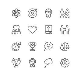 Set of core values related icons vector