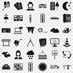 dispatcher icons set simple style vector image