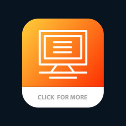 monitor computer hardware mobile app button vector image