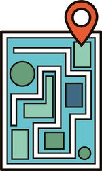 paper map guide with pin location vector image