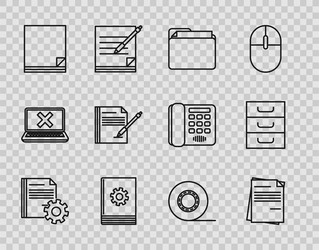 set line document settings with gears file vector image