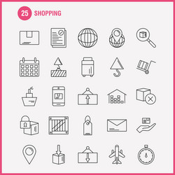 shopping line icon for web print and mobile uxui vector image
