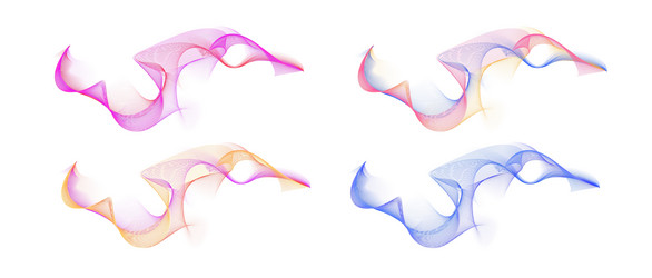 waves of many lines flow colorful gradient vector image