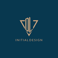 dl logo initials triangle shape style creative vector image