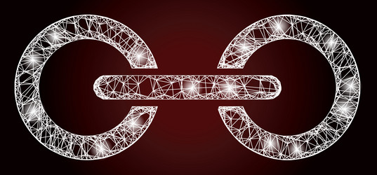 flare linear mesh chain link with light spots vector image