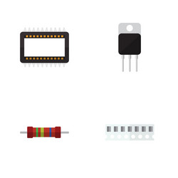 flat icon appliance set of mainframe receiver vector image
