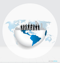globe and building with businessman can use vector image