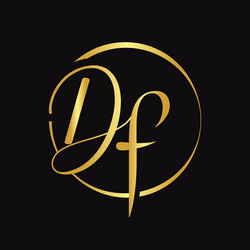 initial df script letter type logo design vector image