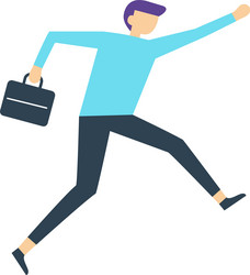 office worker running with a briefcase in his hand vector image