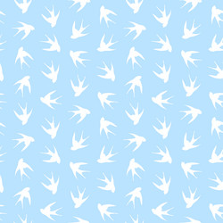 seamless pattern with swallow silhouette on color vector image