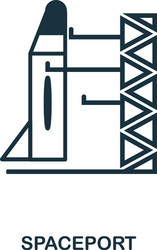 spaceport icon flat style design ui vector image