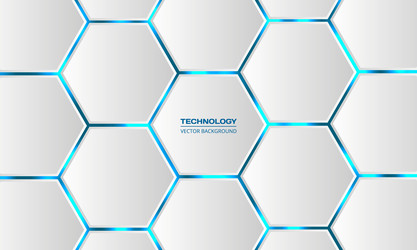 3d hexagonal technology abstract white background vector image