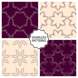 a set seamless patterns vector image