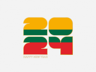 abstract numbers 2024 with flag of lithuania vector image