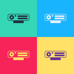 pop art web camera icon isolated on color vector image