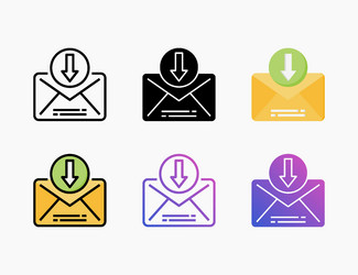 receive icon set with different styles vector image