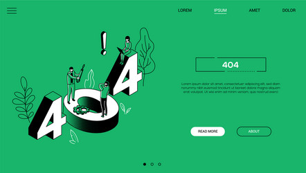 404 error isometric landing page colorful web vector