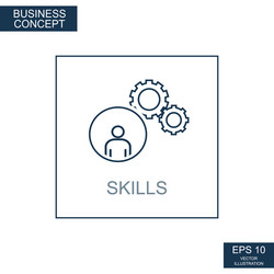 business concept web icon from thin lines skill vector