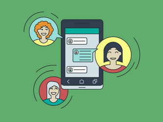 online chat the program for communication vector image