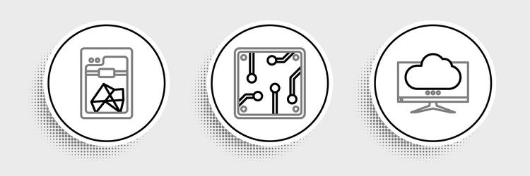 set line computer monitor screen 3d printer vector image