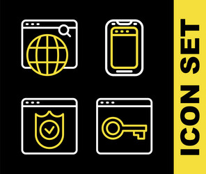 set line mobile phone secure your site with https vector image