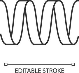 Sound wave linear icon thin line wavy ribbon vector