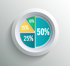Colorful 3d pie diagram chart digital Royalty Free Vector