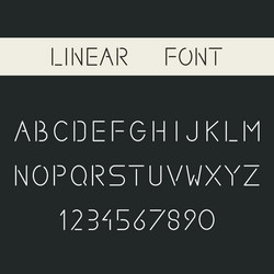 Minimalistic linear sans-serif font thin vector