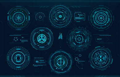 circular graph bars and futuristic hud ui elements vector image