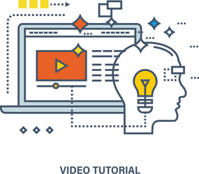 Concept of education and video tutorial vector