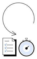 efficient task management checklist and stopwatch vector image