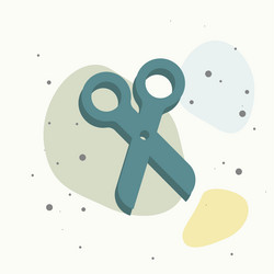 scissors icon on multicolored background vector image