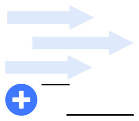 streamlined progress with forward arrows and plus vector image