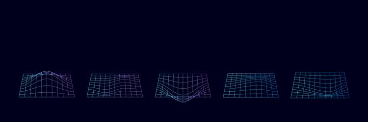 abstract retro wireframe shapes set of 3d vector image