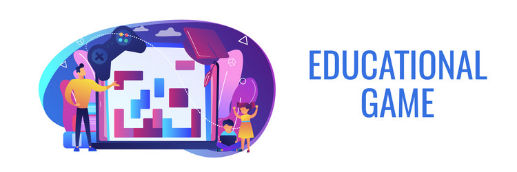 Educational game concept banner header vector