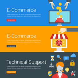 flat design concept set of for web banners vector image
