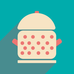 flat with shadow icon and mobile application vector image